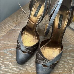 Dolce & Gabbana Sophisticated Gray and Brown Heels